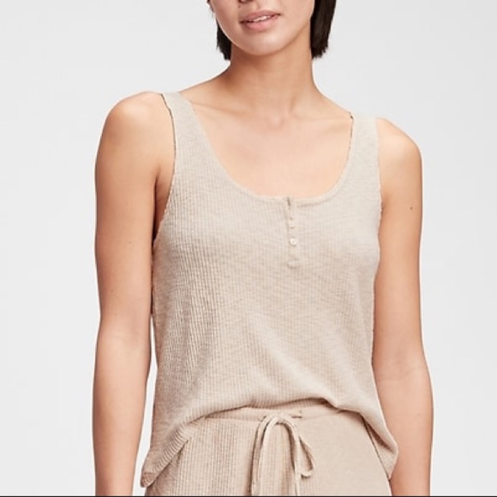 GAP Slub Ribbed Jersey Knit Tank Top Size L